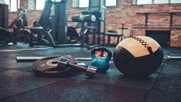 لوازم ورزشی disassembled barbell medicine ball kettlebell dumbbell lying floor gym sports equipment workout with free weight functional training 175682 47 256